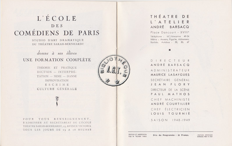 Les programmes de Théatre de l\